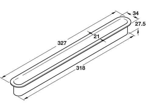 Paper Guide Slot Liner 318x25mm Pl Black