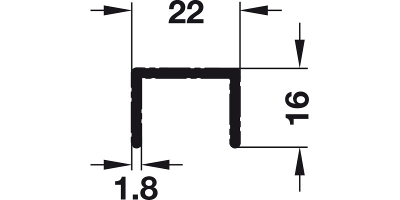SlidoClassic 55IF Top Guide Rail 2.5m BA