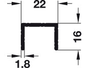 SlidoClassic 55IF Top Guide Rail 2.5m BA