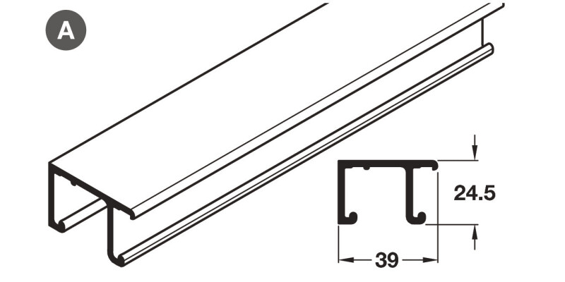 System 3 Infront Dbl Top Track 3m