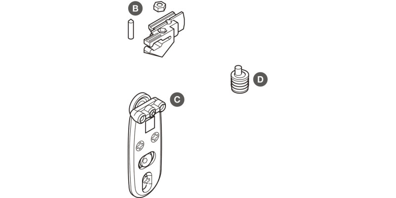 Fitting Set, for Sliding Cabinet Doors, H&auml;fele System 3