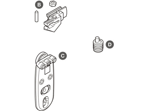 Fitting Set, for Sliding Cabinet Doors, H&auml;fele System 3