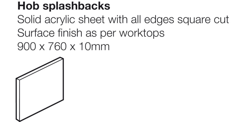 Maia Greyston Hob S/B 900 x 760 x 10 mm