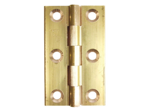Unwashered BRASS Butt Hinge Heavy Gauge 64x38mm Self colour brass