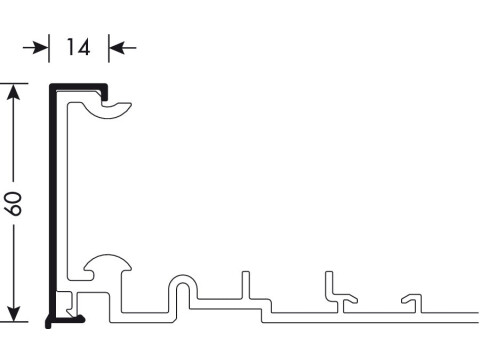 PS40 Cover Profile 3050mm Slv Ano