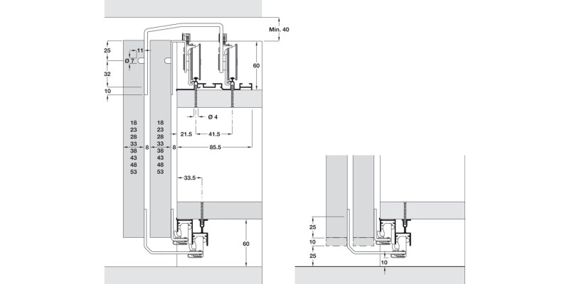 PS48.1 Fitting Set 18mm Outer Door