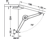 Duo Forte Flap/Lid Stay 37mm SM Screw NP