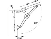 Duo Forte Flap/Lid Stay 37mm SM Screw NP