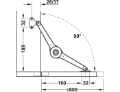 Duo Forte Flap/Lid Stay 37mm SM Screw NP