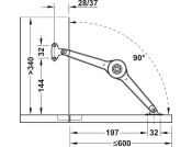 Duo Forte Flap/Lid Stay 37mm SM Screw NP