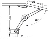 Duo Forte Flap/Lid Stay 37mm SM Screw NP