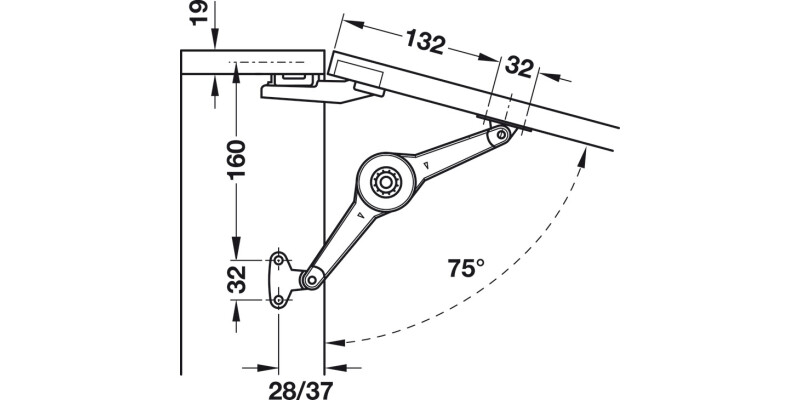 Duo Std Flap/Lid Stay 37mm Varianta NP