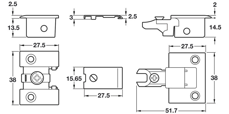 90D Kimana Flap Hinge Set SNP