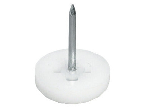 Pin Type Glide, White Plastic