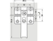 Connecting Hinge Euro Screw ZA NP