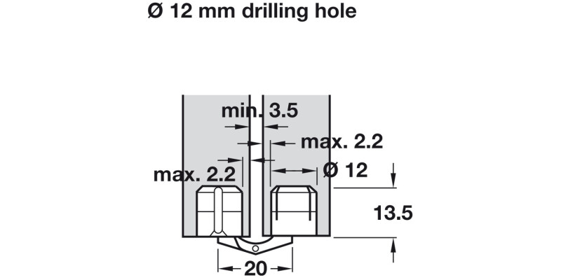180D Zysa Hinge Drilling D12mm M.Brass