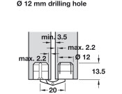180D Zysa Hinge Drilling D12mm M.Brass