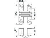218 Soss Hinge 180D 41-45mm ZA/ST NP