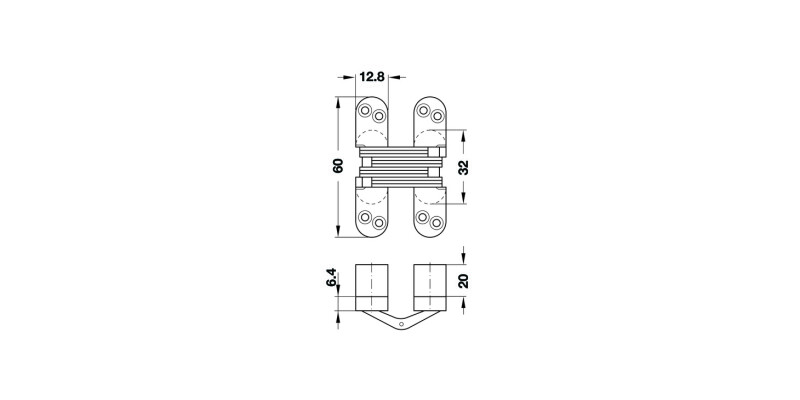 204 Soss Hinge 19-22mm ZA BP/St Links