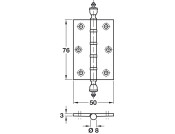 Butt Hinge Urn BB 76x50mm Brs PCP