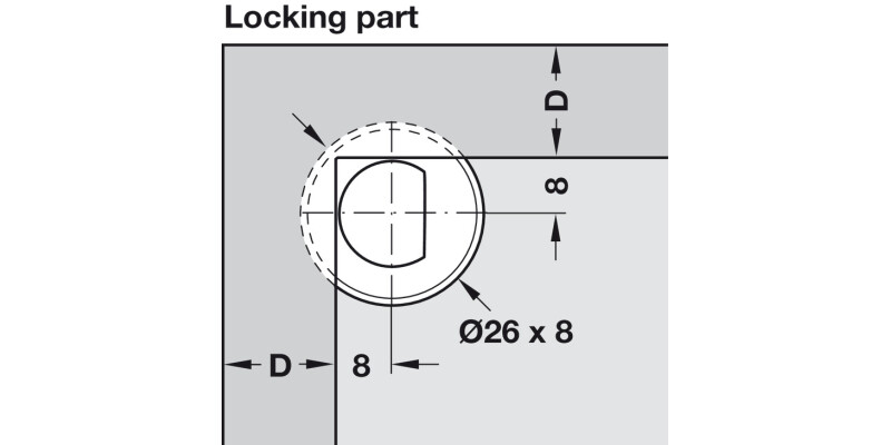 PUSH Door Catch - Locking Part Pl Grey