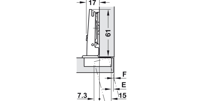 110D Concealed Hinge NP SF
