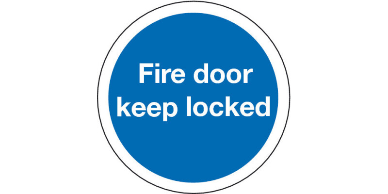 Blue Sign D76mm-Fire door keep locked