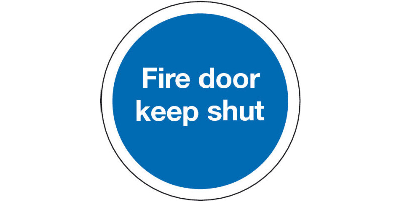 Blue Sign D76mm-Fire door keep shut