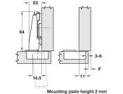Nexis 95D Hinge Slide UnSprung Full Hos