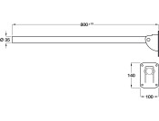 Nyma Style Hinged Grab Rail 800mm PSS