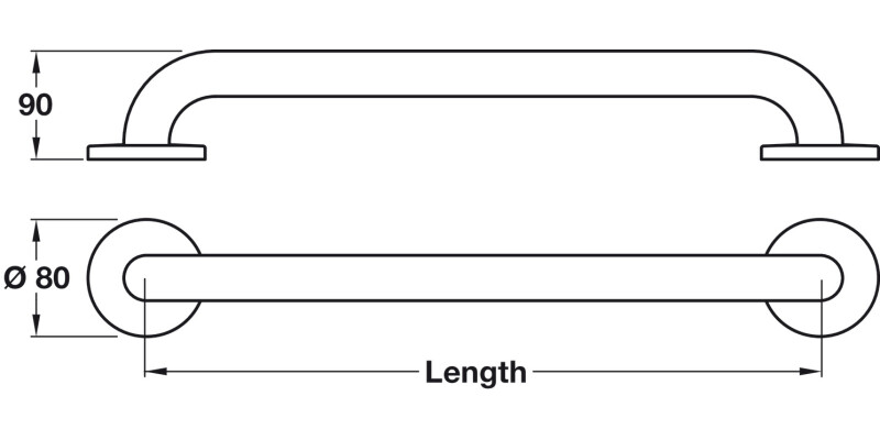 Nyma Care Grab Rail D32x600mm PSS