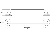 Nyma Care Grab Rail D32x600mm PSS