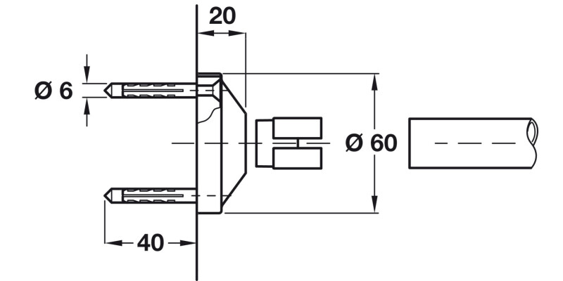 PBA Cub/Brd Wall-Hdrail Sckt 316L SSS