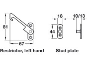 Restrict Safety Catch-Stud Plt 10mm MSS