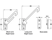 Concealed Restrictor RH Short Arm Self