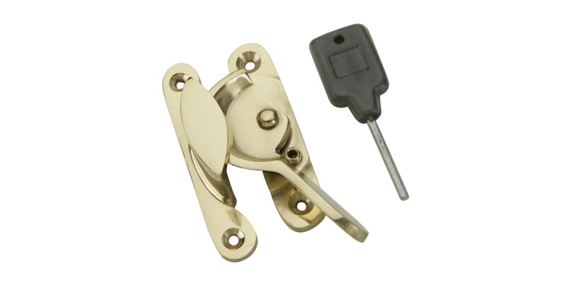 Sash Fastener Lock+Key Fitch Pat Brs PB