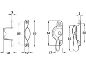 Sash Fastener Fitch Pat 64mm Brass PB