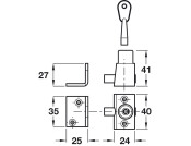 Sash Window Bolt With Std Key St/Brs Wht