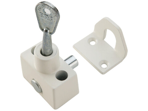Sash Window Bolt With Std Key St/Brs Wht