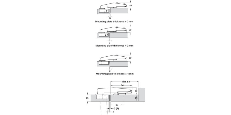 Nexis 95D Std Post Hinge Click Sprung