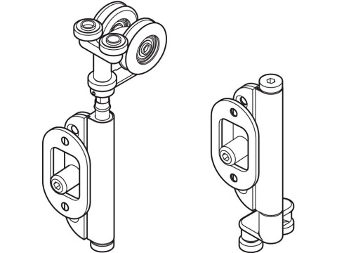 End Hanger Set, Secure, for Folding Patio Doors, H&auml;fele Fold 100-U