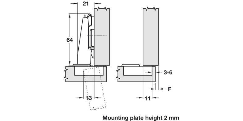 Nexis Tipmatic 100D Hinge Click SF Full