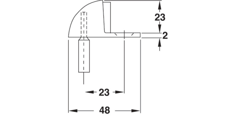 Startec Door Stop/Floor D45mm Brs SCP