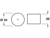 Door Stop/Floor D34x26mm Rubber Wht