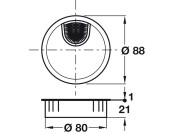 Cable Outlet 2prt D80x22mm ZA SSE