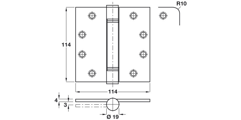 Loadmaster Butt Hinge Sq 114x114 316 SSS