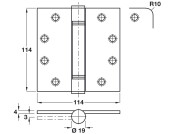 Loadmaster Butt Hinge Sq 114x114 316 SSS