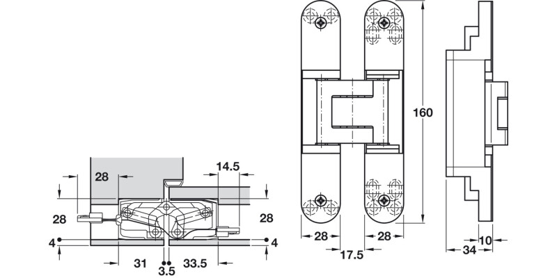 Tectus TE340 3D 180D Energy Hinge SSSE