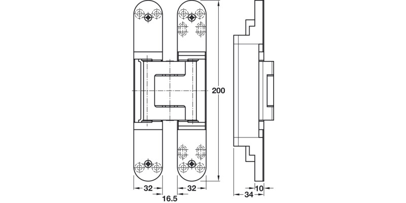 Tectus TE540 3D FR 180D Hinge Brz