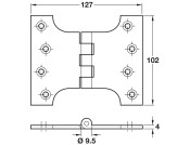 Parliament Hinge 102x127mm Brass PCP